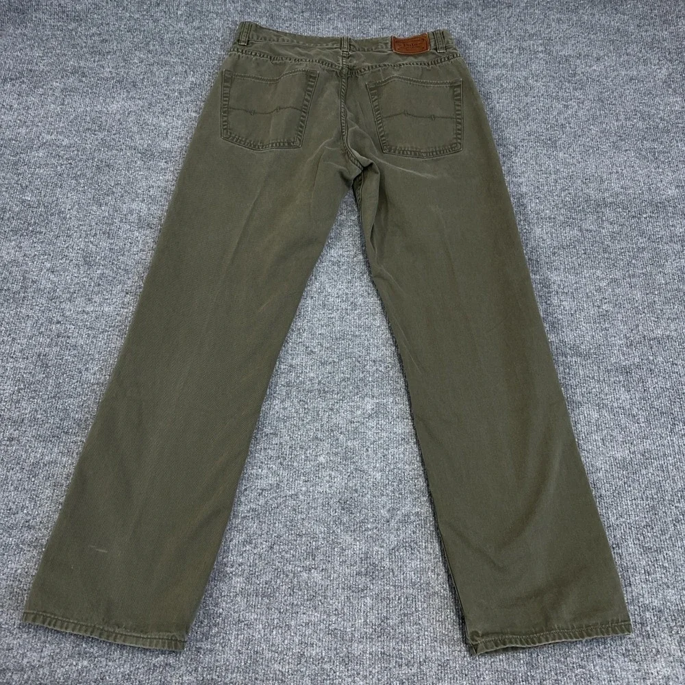 Polo Ralph Lauren Pant Men 30x30 Green 5 Pocket Twill Jean Straight Leg‎
